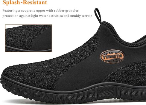 TENGTA Men's Neoprene Mud Boots Lightweight Slip-on Garden Shoes Low Short Rubber Rain Boots for Gardening, Camping and Yard Work in Saudi Arabia