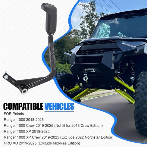 طقم مقبض ومقبض أسود غير لامع لذراع التحول لـ Polaris Ranger 1000 Crew XP PRO XD 2018-2025 5639439-458 5634266-458 5633821-458 in Saudi Arabia