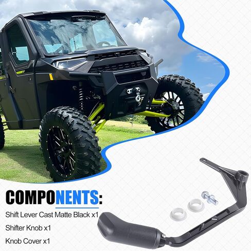 طقم مقبض ومقبض أسود غير لامع لذراع التحول لـ Polaris Ranger 1000 Crew XP PRO XD 2018-2025 5639439-458 5634266-458 5633821-458 in Saudi Arabia