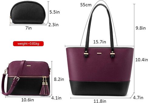 LOVEVOOK Purses for Women Shoulder Bags Tote Satchel Hobo Bag 3pcs Handbag Set in Saudi Arabia