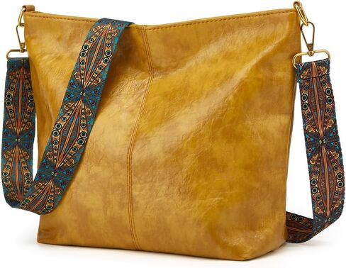 Hobo Bag for Women Crossbody Handbags Large Designer Ladies Bucket Purse PU Leather Shoulder Bags with Wide Shoulder Strap in Saudi Arabia