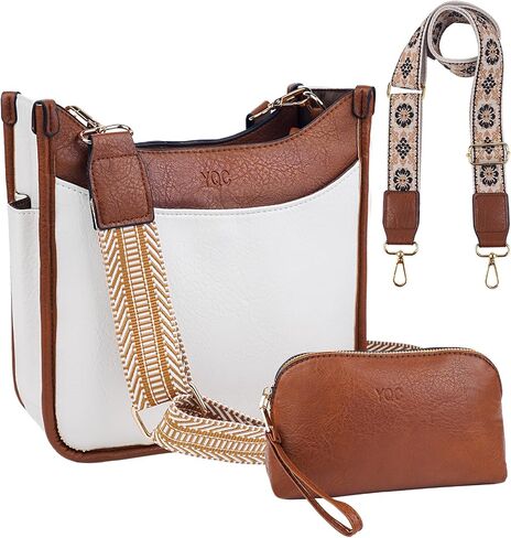 Crossbody Bags for Women Trendy Vegan Leather Hobo Handbag Cross Body Purse with Small Makeup Bag & 2 Adjustable Strap in Saudi Arabia