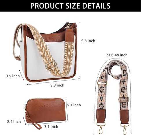 Crossbody Bags for Women Trendy Vegan Leather Hobo Handbag Cross Body Purse with Small Makeup Bag & 2 Adjustable Strap in Saudi Arabia
