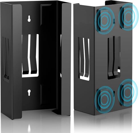 Glove Box Holder 4 Pack, Disposable Glove Dispenser Wall Mount, Metal Glove Rack Organizer for Rubber Latex Gloves Facial Tissue, Black in Saudi Arabia