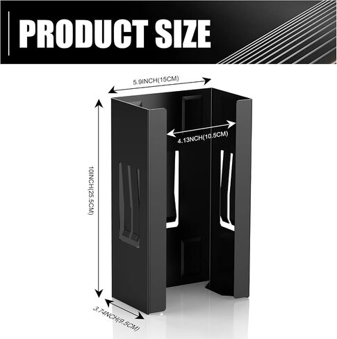 Glove Box Holder 4 Pack, Disposable Glove Dispenser Wall Mount, Metal Glove Rack Organizer for Rubber Latex Gloves Facial Tissue, Black in Saudi Arabia