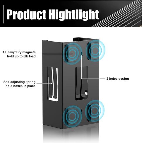 Glove Box Holder 4 Pack, Disposable Glove Dispenser Wall Mount, Metal Glove Rack Organizer for Rubber Latex Gloves Facial Tissue, Black in Saudi Arabia