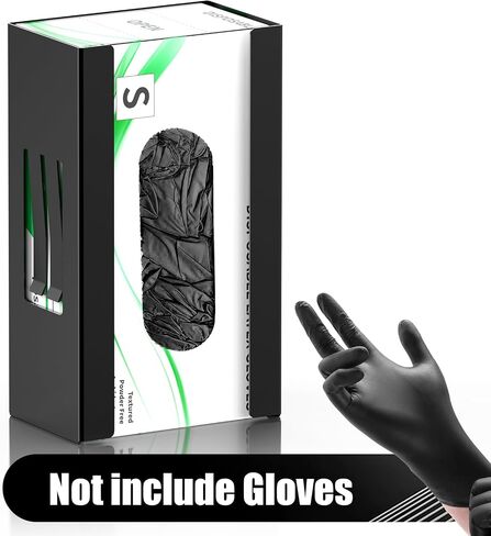 Glove Box Holder 4 Pack, Disposable Glove Dispenser Wall Mount, Metal Glove Rack Organizer for Rubber Latex Gloves Facial Tissue, Black in Saudi Arabia