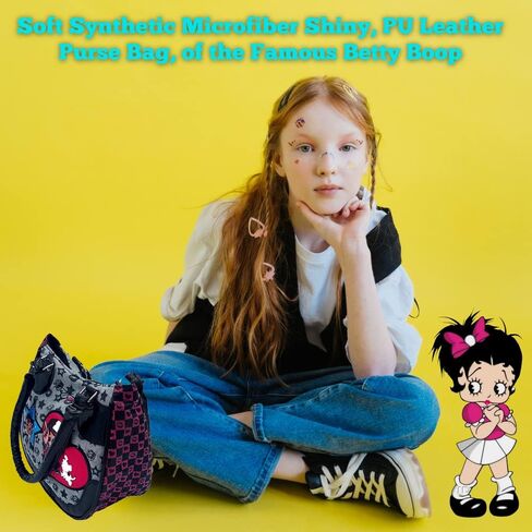 Betty Boop HandBag | Shiny and Colorful | Printed Classic Spacious Purse Bag in Saudi Arabia