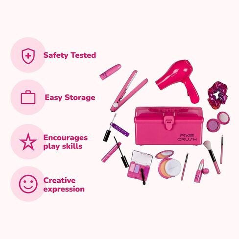 PixieCrush Kitchen Toy Set for Toddlers - Pretend Play Kitchen Accessories for Kids - Realistic Cooking Playset - Kitchen Toys - Pink Pots and Pans for Girls - Kid Appliances - 4.2x4.3 inches in Saudi Arabia