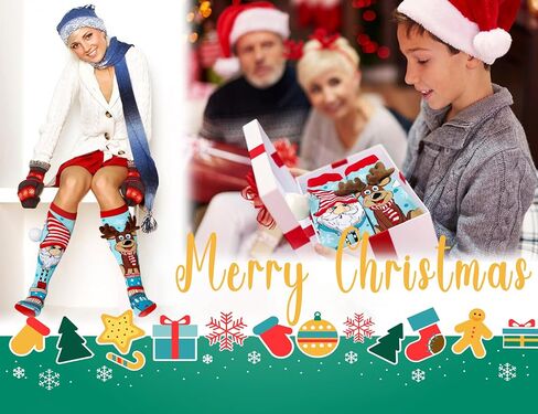 Dressfan جوارب عيد الميلاد القبيحة، الجدة مضحك عيد الميلاد Xmax أنبوب الجوارب الشتاء الدافئة الجوارب الدافئة مجموعة لهدايا عيد الميلاد in Saudi Arabia