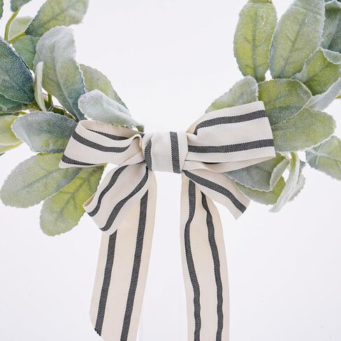 Wood Bead Eucalyptus Leaf Wreaths - 13 Inch Natural Greenery Wreaths Boho Wall Hanging Decoration for All Season Bedroom Room Rustic Farmhouse Home Indoor Outdoor Window Decor in Kuwait