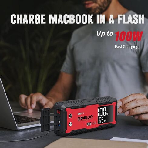 GOOLOO GT4000 Car Jump Starter 4000A 100W Fast-Charging 12V SuperSafe Portable Battery Booster Pack with -40℉ Pre-Heating Tech, Auto Jump Box Jumper Cables for 10L Diesel and 12L Gas Engine in Saudi Arabia