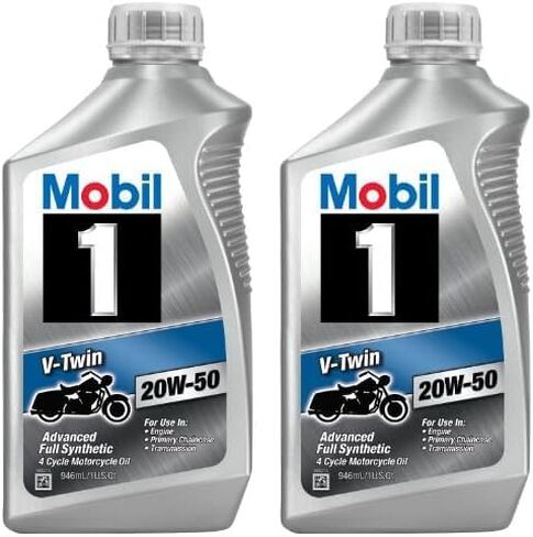 Mobil 1 96936 20W-50 V-Twin Synthetic Motocycle Motor Oil - 1 Quart (Pack of 6) in Saudi Arabia