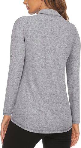 Koscacy Long Sleeve V Neck Half Zip Golf Pullover for Ladies Gym Training Outdoor Sports Workout Tennis Top, Purple Geometry in Saudi Arabia