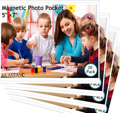 10 Pack 4"x6" Premium Super Slim Magnetic Picture Pockets Frames with Black Holds 4 x 6 inches Photo for Refrigerator | NEW VERSION | EASE of INSERTING in Kuwait