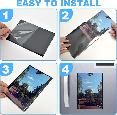 10 Pack 4"x6" Premium Super Slim Magnetic Picture Pockets Frames with Black Holds 4 x 6 inches Photo for Refrigerator | NEW VERSION | EASE of INSERTING in Kuwait