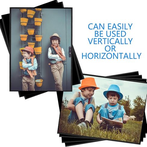 10 Pack 4"x6" Premium Super Slim Magnetic Picture Pockets Frames with Black Holds 4 x 6 inches Photo for Refrigerator | NEW VERSION | EASE of INSERTING in Kuwait