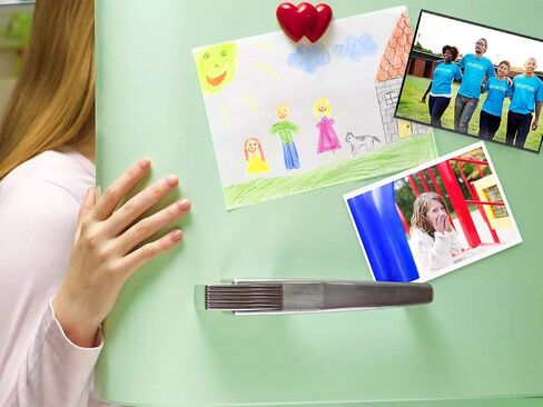 10 Pack 4"x6" Premium Super Slim Magnetic Picture Pockets Frames with Black Holds 4 x 6 inches Photo for Refrigerator | NEW VERSION | EASE of INSERTING in Kuwait