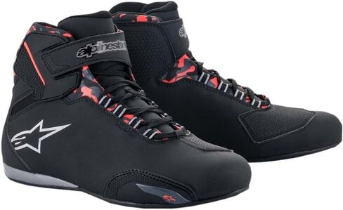 حذاء Alpinestars Sektor المقاوم للماء (10) (أسود/رمادي/أحمر) in Kuwait