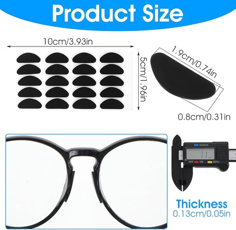 20 زوجًا من وسادات أنف النظارات، وسادة أنف من السيليكون الناعم، وسادة أنف مضادة للانزلاق مقاس 1.3 مم لإطارات النظارات الشمسية البلاستيكية الكاملة (أسود) in Kuwait