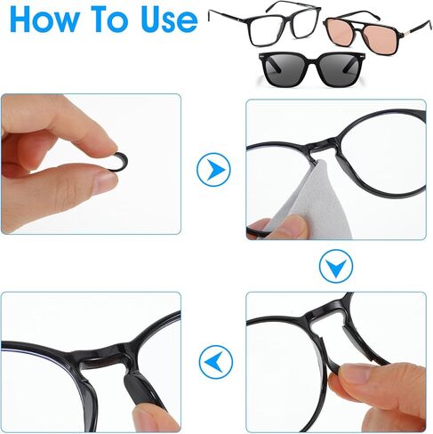 20 زوجًا من وسادات أنف النظارات، وسادة أنف من السيليكون الناعم، وسادة أنف مضادة للانزلاق مقاس 1.3 مم لإطارات النظارات الشمسية البلاستيكية الكاملة (أسود) in Kuwait