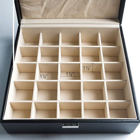 Frebeauty Earring Organizer Classic Jewelry Box 50 Slots Double Layer Jewelry Storage Case with 6 Necklace Hook and Bracelet Pocket(Black) in Saudi Arabia