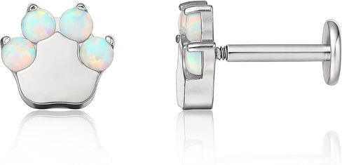 limerencia 18g Titanium Internally Threaded Tragus Piercing Jewelry CZ Top Flat Back Piercing Nose Studs Earring, Helix, Cartilage, Labret, for Women Men Sensitive Ears in Kuwait