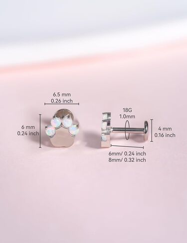limerencia 18g Titanium Internally Threaded Tragus Piercing Jewelry CZ Top Flat Back Piercing Nose Studs Earring, Helix, Cartilage, Labret, for Women Men Sensitive Ears in Kuwait