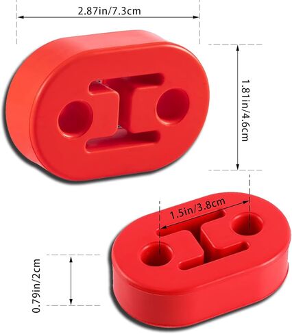 Car Exhaust Hanger, Rubber Insulator Bushing Mount, 2 Holes 0.47 Inch (12mm), Auto Muffler Shock Absorbent Bracket Mount, High-Density Tailpipe Damping Hanger, Universal Fit (4PCS-Black) in Kuwait