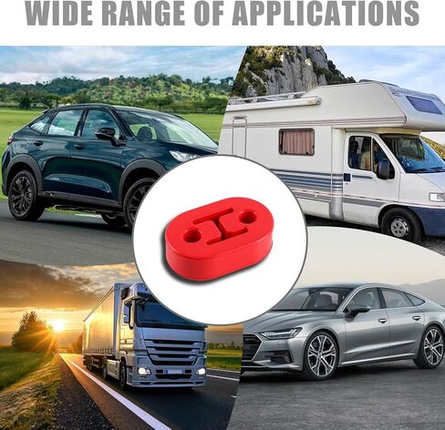 Car Exhaust Hanger, Rubber Insulator Bushing Mount, 2 Holes 0.47 Inch (12mm), Auto Muffler Shock Absorbent Bracket Mount, High-Density Tailpipe Damping Hanger, Universal Fit (4PCS-Black) in Kuwait