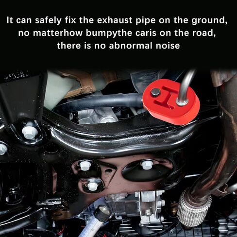 Car Exhaust Hanger, Rubber Insulator Bushing Mount, 2 Holes 0.47 Inch (12mm), Auto Muffler Shock Absorbent Bracket Mount, High-Density Tailpipe Damping Hanger, Universal Fit (4PCS-Black) in Kuwait