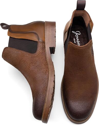 أحذية تشيلسي للرجال من Jousen، أحذية جلدية متعثرة للرجال in Kuwait