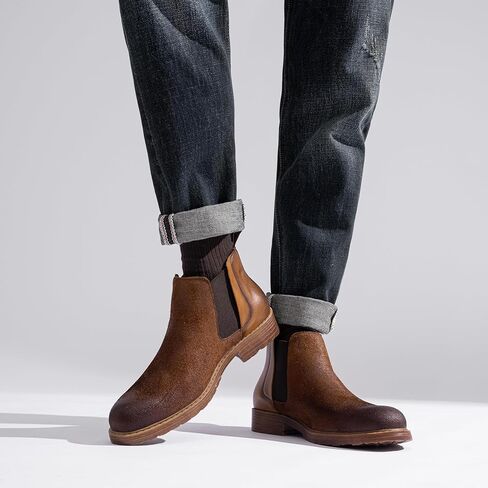 أحذية تشيلسي للرجال من Jousen، أحذية جلدية متعثرة للرجال in Kuwait