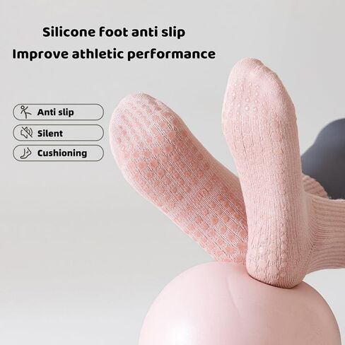 10 Pairs Yoga Socks Women's Warm and shock-absorbing floor Socks Cotton Pilates Fitness Dance Non slip Slipper Sports Thick in Saudi Arabia