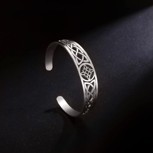 Dreamtimes Witch Knot Bracelet for Women Stainless Steel Adjustable Open Cuff Bangle Celtic Quaternary Wiccan Witches Knot Bracelet Witchcraft Amulet Jewelry for Men Birthday Gift in Kuwait