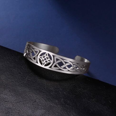 Dreamtimes Witch Knot Bracelet for Women Stainless Steel Adjustable Open Cuff Bangle Celtic Quaternary Wiccan Witches Knot Bracelet Witchcraft Amulet Jewelry for Men Birthday Gift in Kuwait