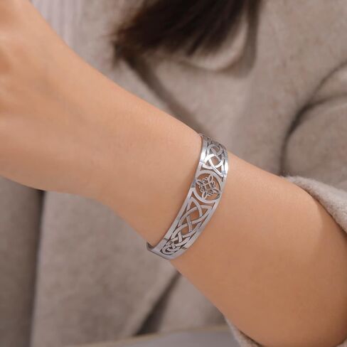 Dreamtimes Witch Knot Bracelet for Women Stainless Steel Adjustable Open Cuff Bangle Celtic Quaternary Wiccan Witches Knot Bracelet Witchcraft Amulet Jewelry for Men Birthday Gift in Kuwait