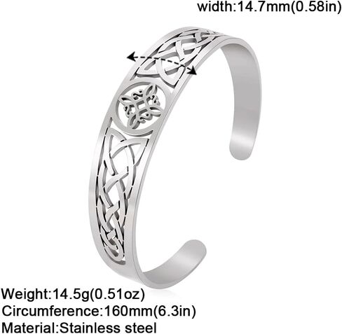 Dreamtimes Witch Knot Bracelet for Women Stainless Steel Adjustable Open Cuff Bangle Celtic Quaternary Wiccan Witches Knot Bracelet Witchcraft Amulet Jewelry for Men Birthday Gift in Kuwait