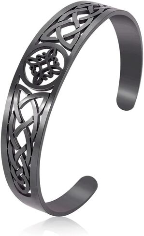 Dreamtimes Witch Knot Bracelet for Women Stainless Steel Adjustable Open Cuff Bangle Celtic Quaternary Wiccan Witches Knot Bracelet Witchcraft Amulet Jewelry for Men Birthday Gift in Kuwait