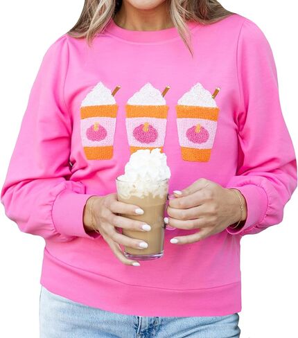 Mary Square Fall Autumn Womens Soft Polyester Blend Colorful Crew Neck Sweatshirt in Saudi Arabia