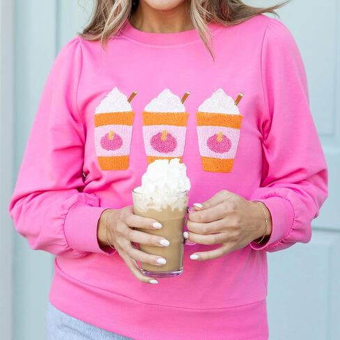 Mary Square Fall Autumn Womens Soft Polyester Blend Colorful Crew Neck Sweatshirt in Saudi Arabia