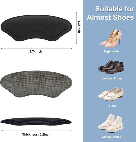 6 Pairs Heel Cushion Pads for Shoes Too Big, Shoe Grips Liners Heel Protectors for Loose Shoes, Heel Pain, Blisters and Rubbing, Anti Slip Shoe Filler Make Shoes Fit Tighter in Kuwait