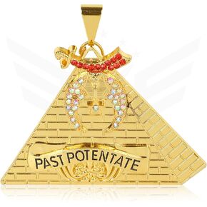 Masonic Regalia Past Potentate Collar Jewel – Gold-Plated with Rhinestones, Honorary Shriner Emblem