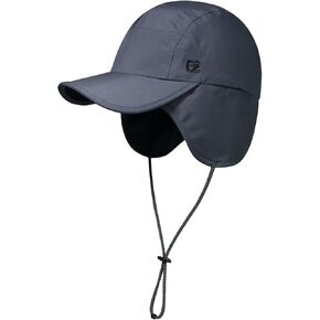 GADIEMKENSD Waterproof Men's Winter Hats with Earflaps, Warm Fleece Lined Trapper Hat for Cold Weather