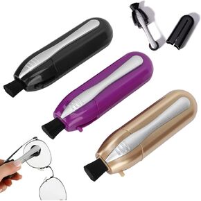 3Pcs Glasses Cleaner, Eyeglass Cleaner Portable Eyeglass Cleaning Kit, Lens Cleaner with Microfiber Tech Portable Mini Sunglasses Brush Cleaning Tool, Easily to Carry for Travel Commutes Office School