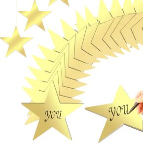 20 PCS Golden Star Cutouts & Party Wall Decorations. Gold Cardstock for Bulletin Board Decorations. Must-Have Gold Star Paper for Poster Boards. Stars Glitter Party Supplies. 6 in