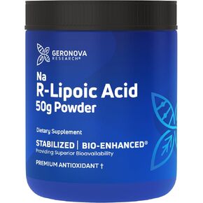 Bio-Enhanced Na R-Lipoic Acid Powder, 50g - 30-Day Supply - Stabilized R Alpha Lipoic Acid Powder for Flexible Dosage - Easy Mixing & Enhanced Absorption Nerve Support Supplement