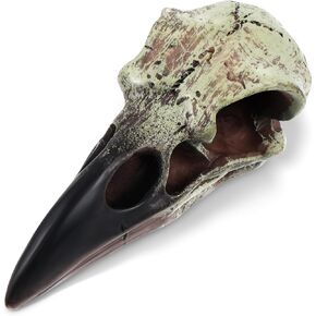 Geetery 2 Pcs 2.36 Inches Halloween Raven Skull Figurine Scavenger Gothic Crow Hanging Wall Sculpture Resin Raven Skull Statue for Home Faux Bird Bone Jewelry Necklace Decor