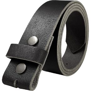 One Piece Full Grain Buffalo/Oil Tanned Leather Replacement Belt Strap or Belt with Buckle 1-1/2" (38mm) wide