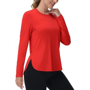 TACVASEN Women's Sun Shirt UPF 80+ Long Sleeve UV Protection Workout Shirt Lightweight Quick Dry Athletic Hiking Top